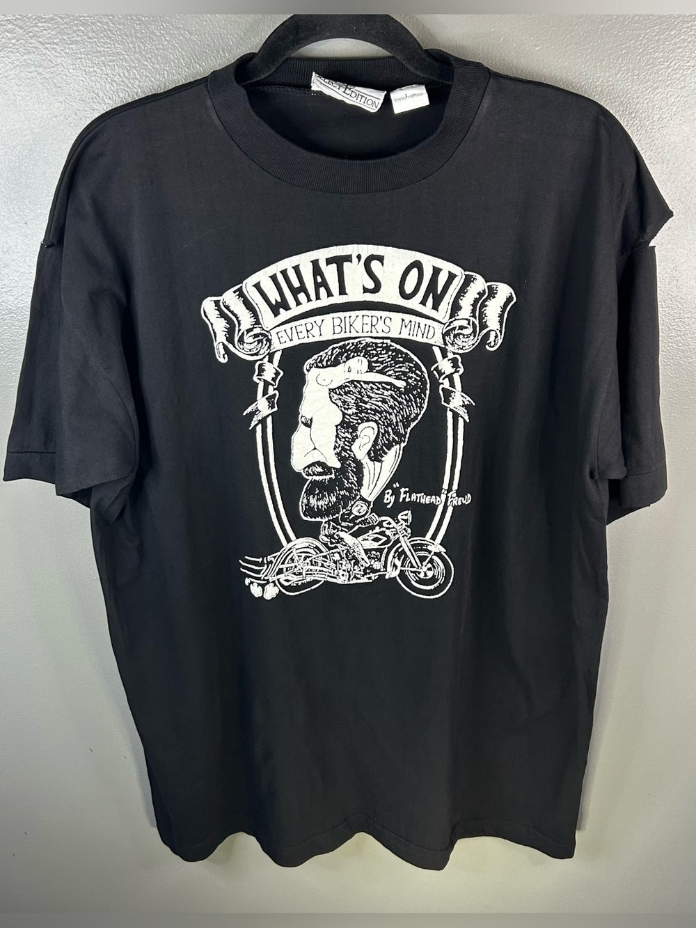 Vintage Sigmund Freud Parody Biker Motorcycle Harley Davidson Shirt Size Large